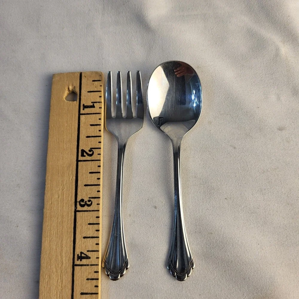 2 pc Vintage Community Stainless  Children's Spoon & Fork Set